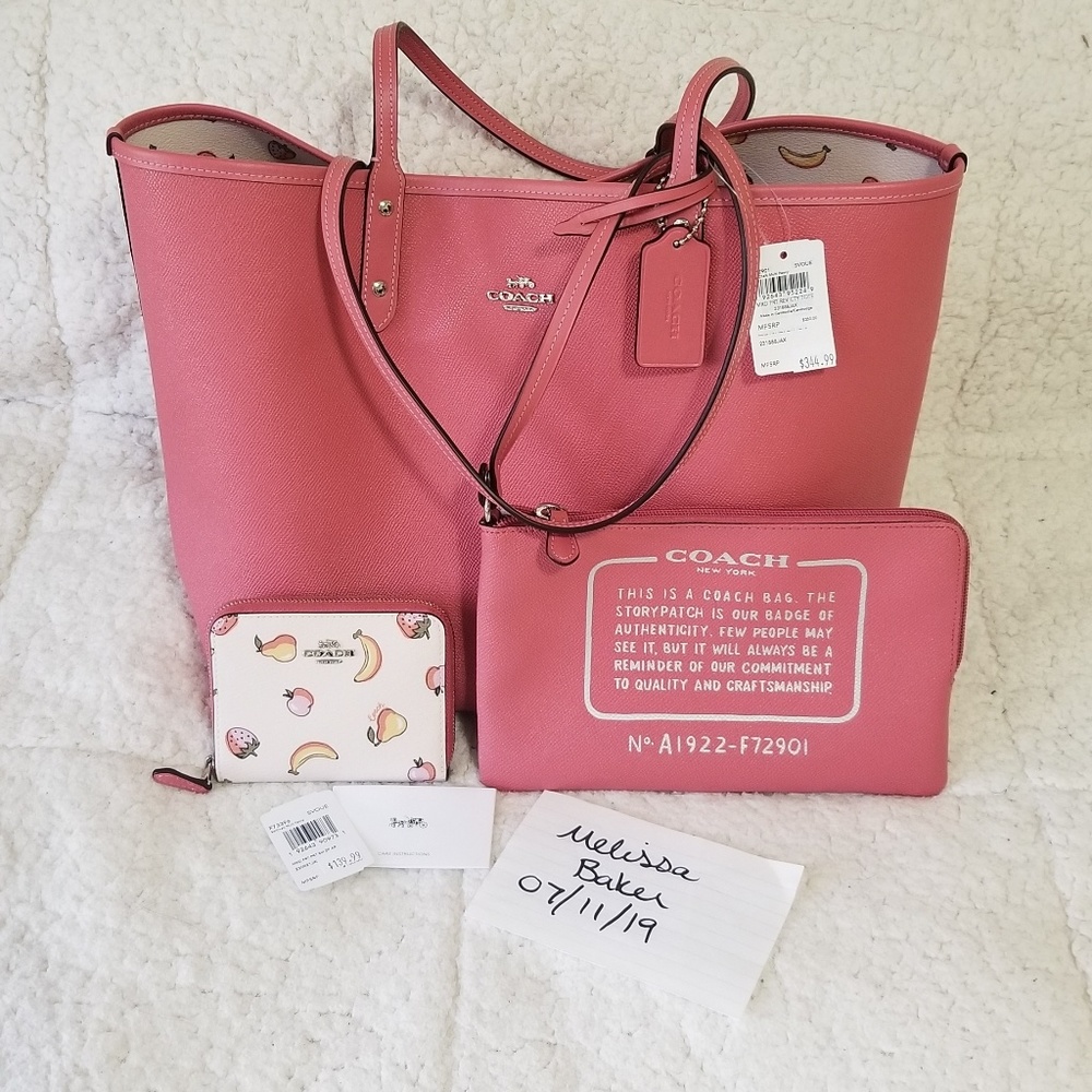 Coach reversible city tote/wallet NWT
